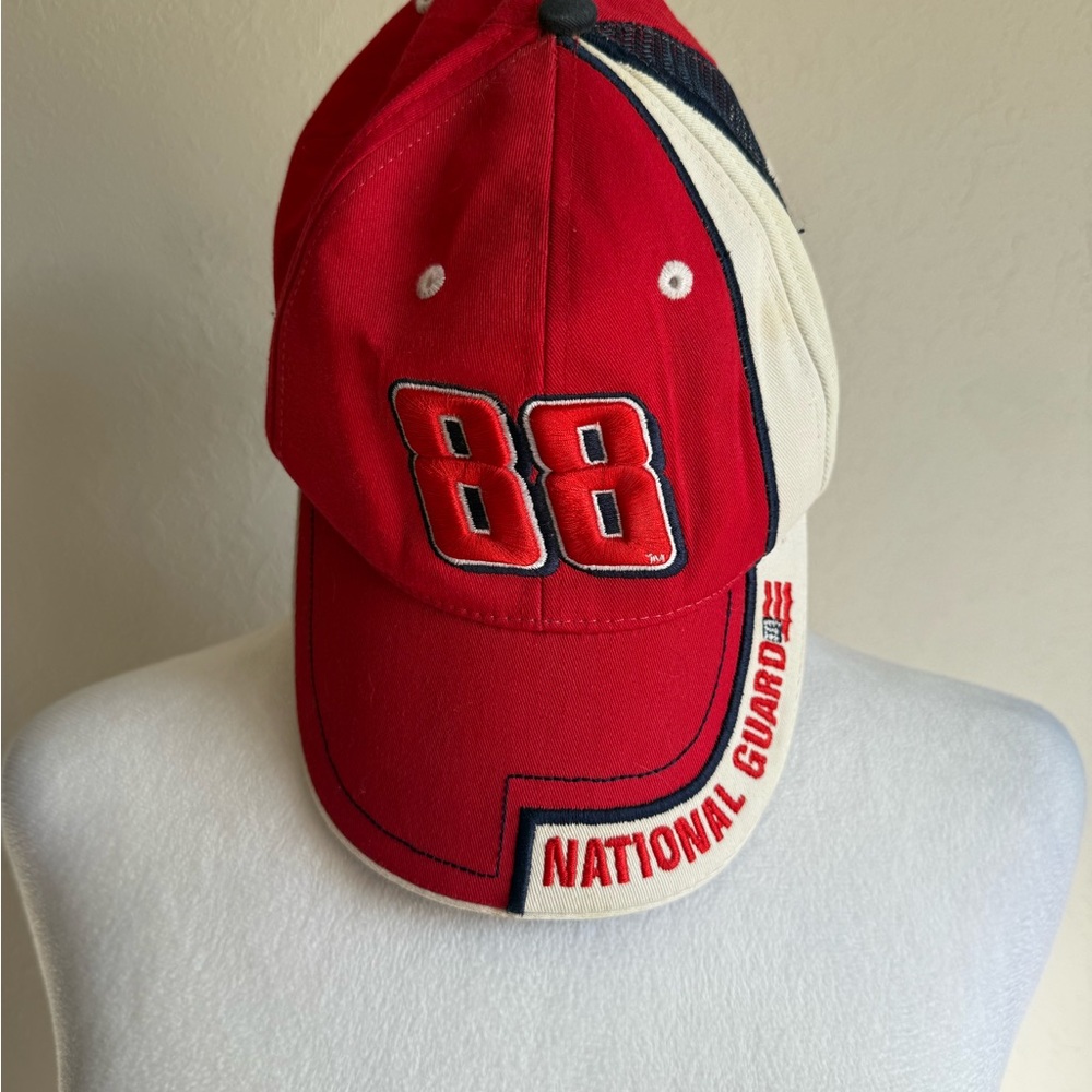 Men’s OSFM  Red and White #88 Dale Earnhardt Jr National Guard Baseball Cap